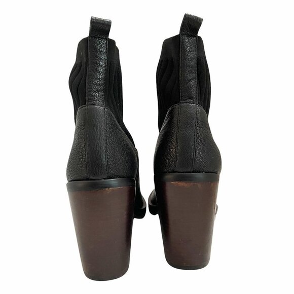 Kelsi Dagger Brooklyn Women's Woodland Black Leather Knit Booties Size 7.5 - Picture 8 of 12